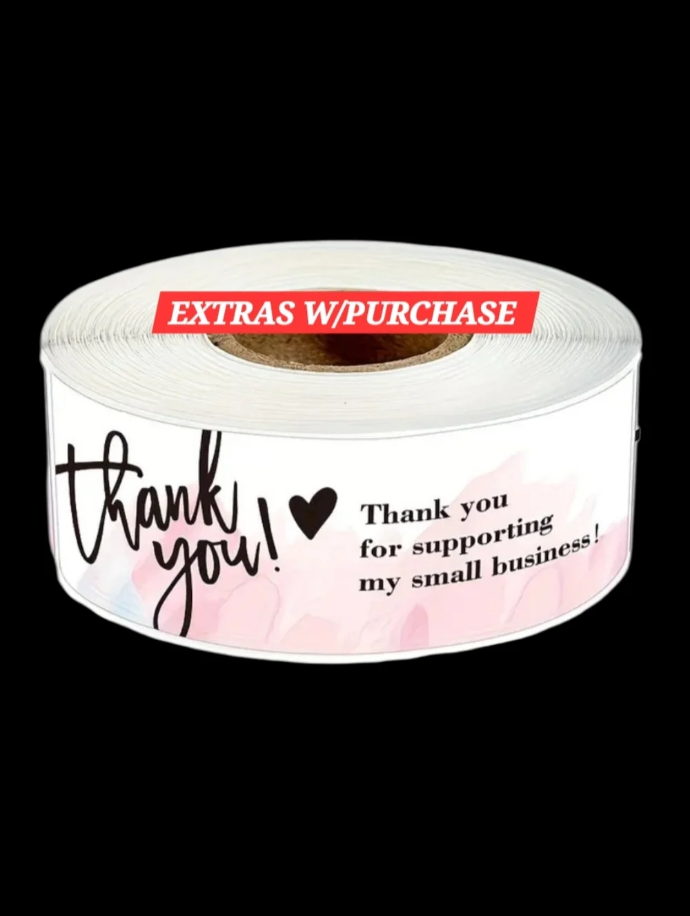 120ct.  Pink Watercolor Thank You Labels Bonus 3 Random Polymailers